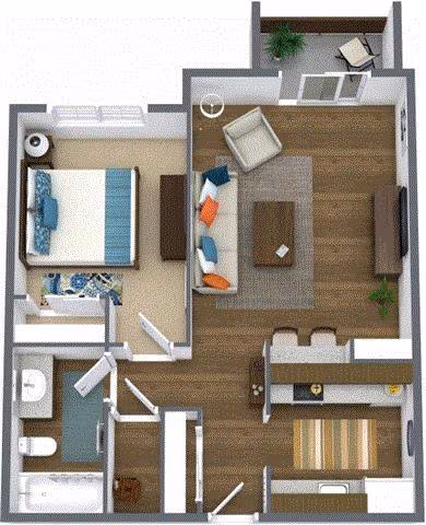 One Bedroom E211 floor plan